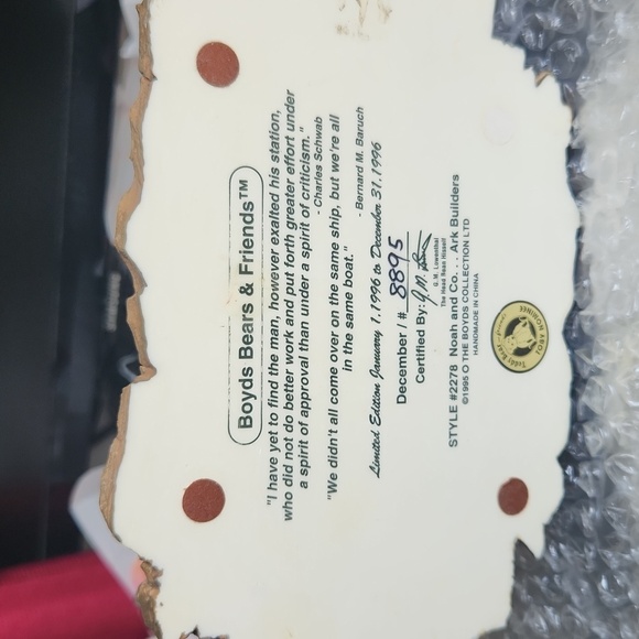 Boyds Bears & Friends Noah & Co..Ark Builders (In box) - Picture 5 of 9